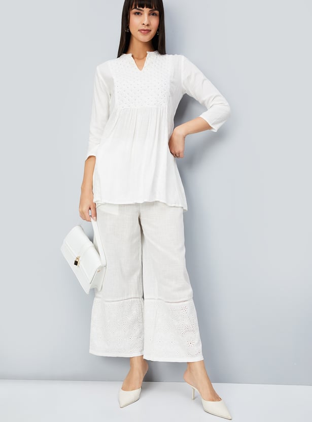 Women Sciffli Hem Palazzos
