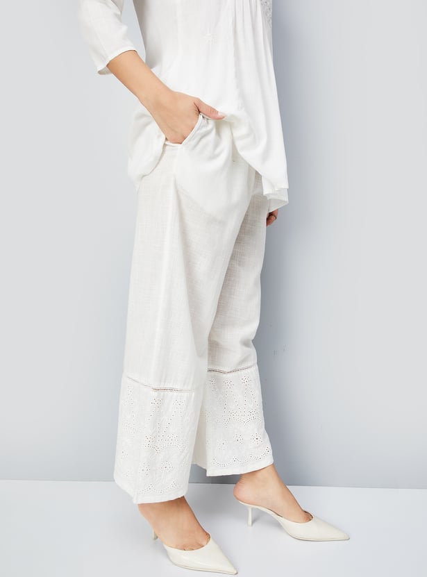 Women Sciffli Hem Palazzos