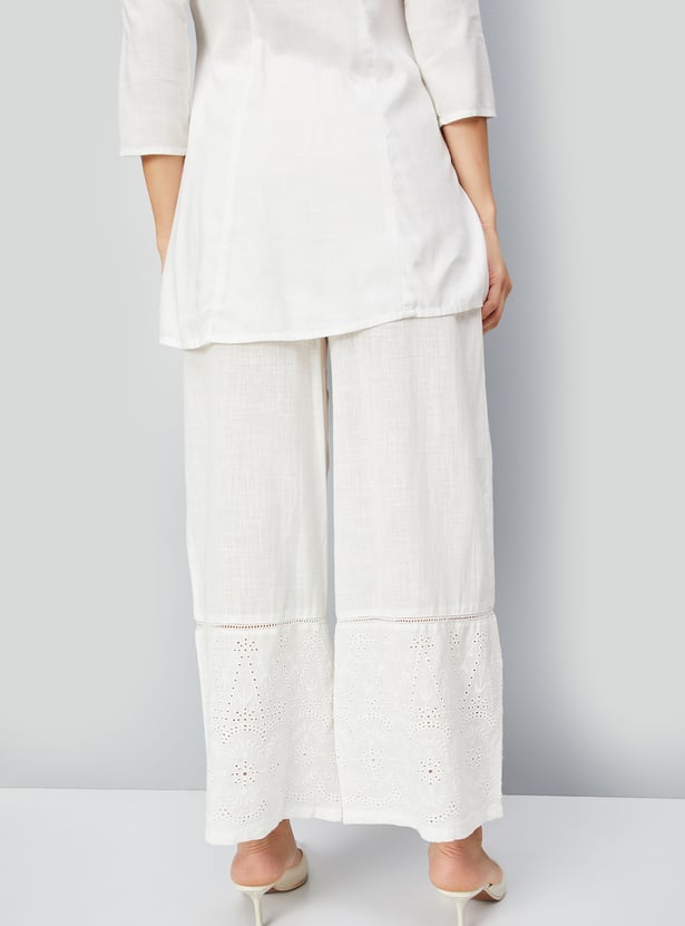 Women Sciffli Hem Palazzos