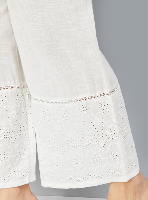 Women Sciffli Hem Palazzos