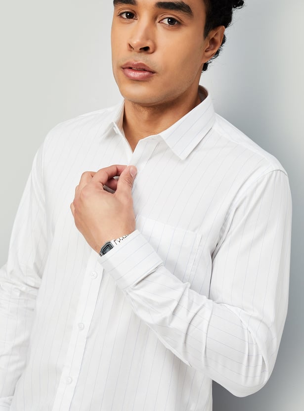 Men Slim Fit Striped Formal Shirt
