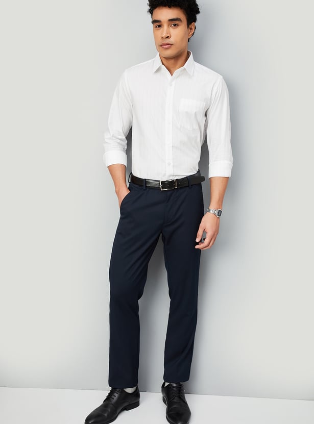 Men Slim Fit Striped Formal Shirt