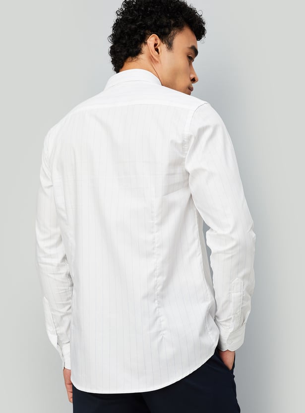 Men Slim Fit Striped Formal Shirt