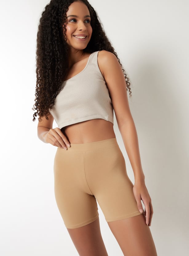 Women Solid Cycling Shorts