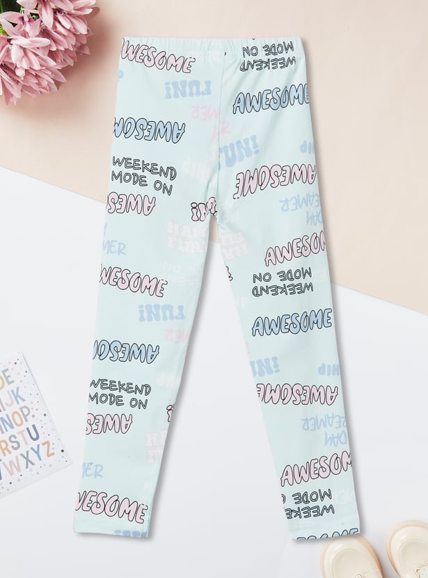 Girls Printed Skinny Fit Leggings