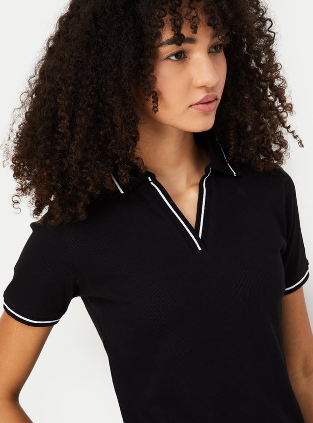 Women Solid Sports Polo T-shirt