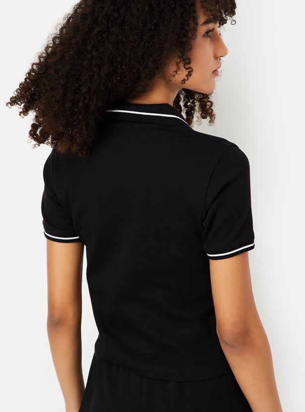 Women Solid Sports Polo T-shirt
