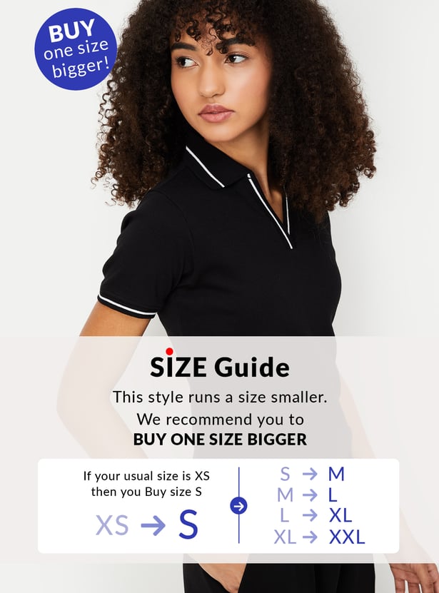 Women Solid Sports Polo T-shirt