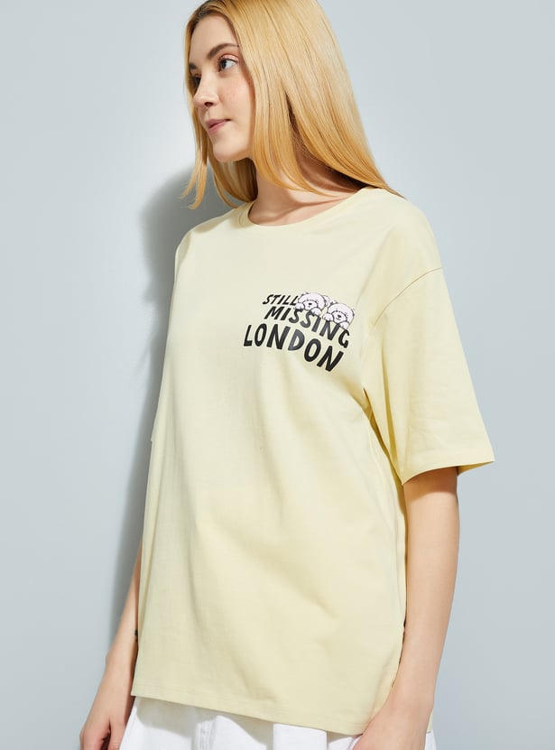 ALAYA F x URB_N Women Printed Oversized T-shirt