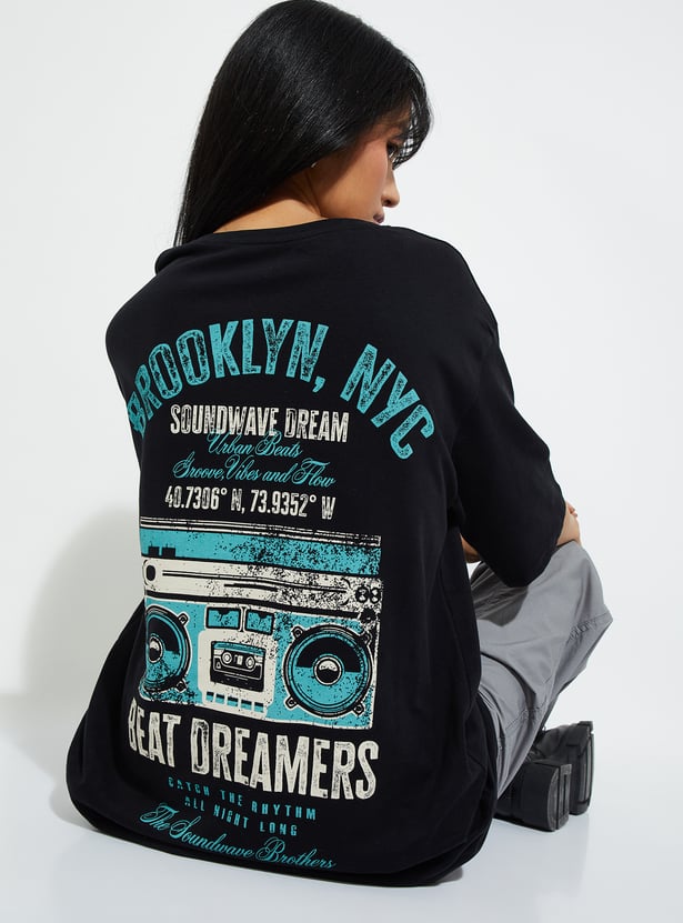 URB_N Women Printed Oversized T-shirt