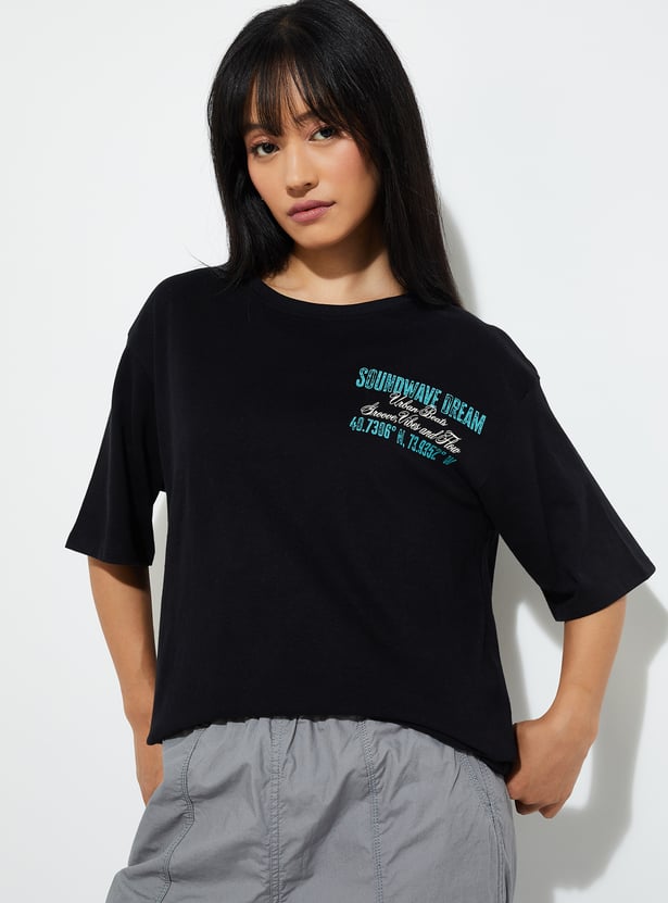 URB_N Women Printed Oversized T-shirt