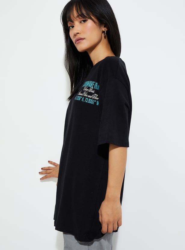 URB_N Women Printed Oversized T-shirt