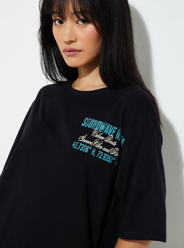 URB_N Women Printed Oversized T-shirt