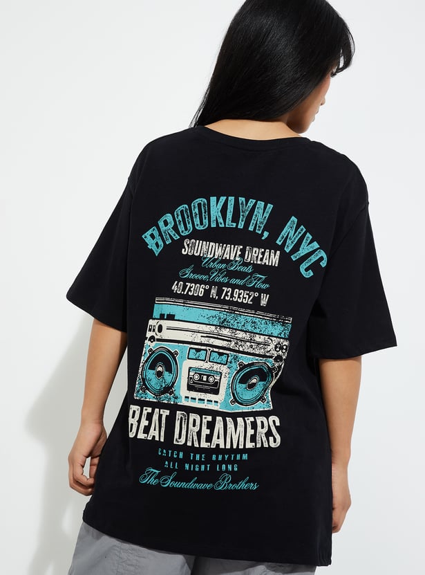 URB_N Women Printed Oversized T-shirt