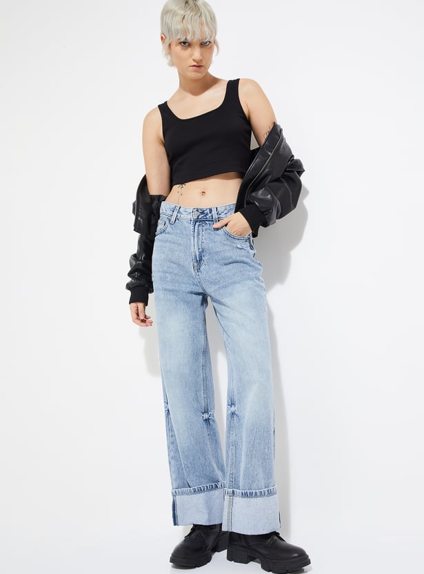 ALAYA F x URB_N Women Ribbed Crop Tank Top