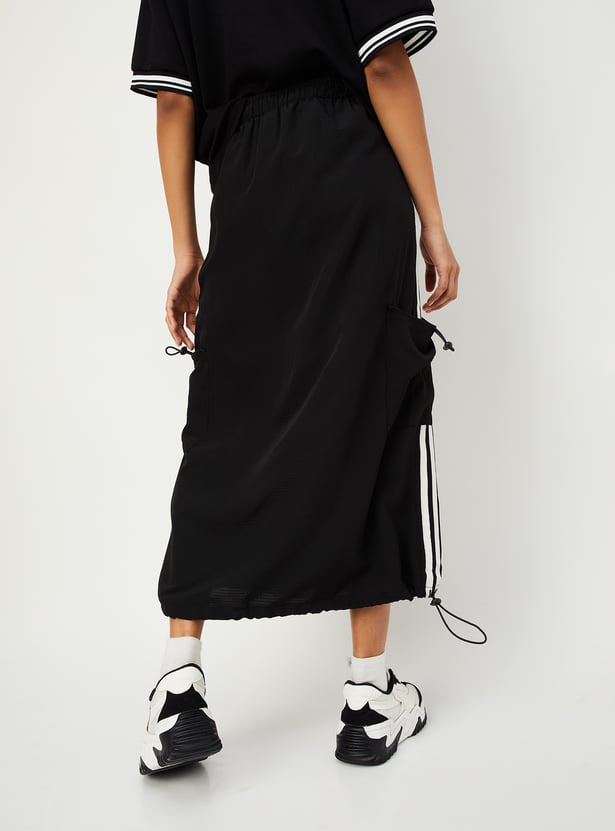 Women Side Striped Midi Skirt