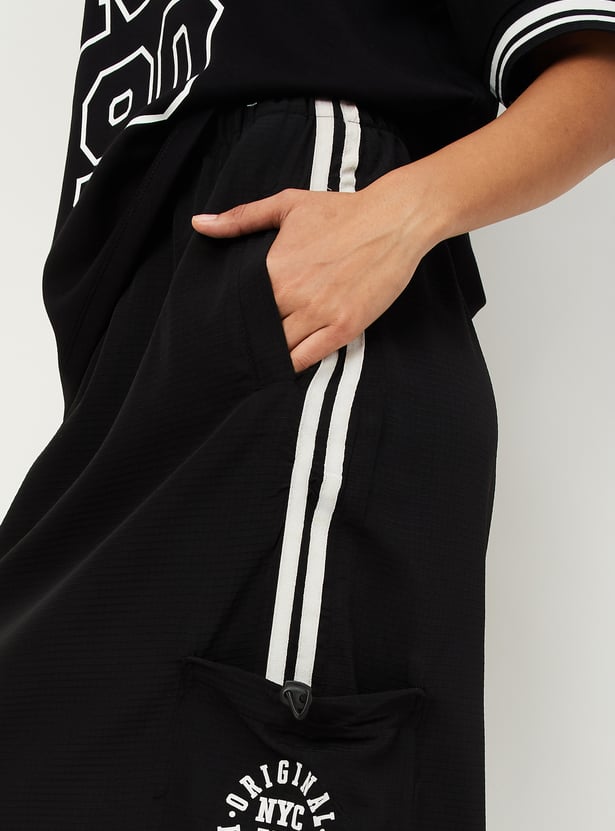 Women Side Striped Midi Skirt