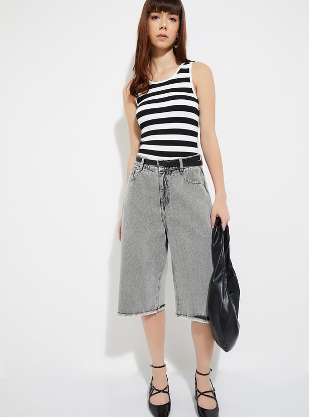 URB_N Women Ribbed Tank Crop Top