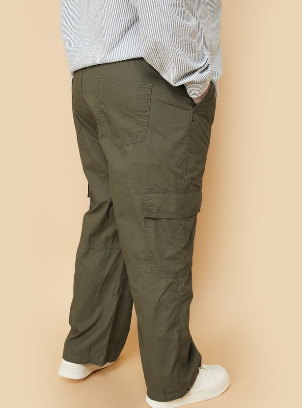Women Solid Cargo Trousers