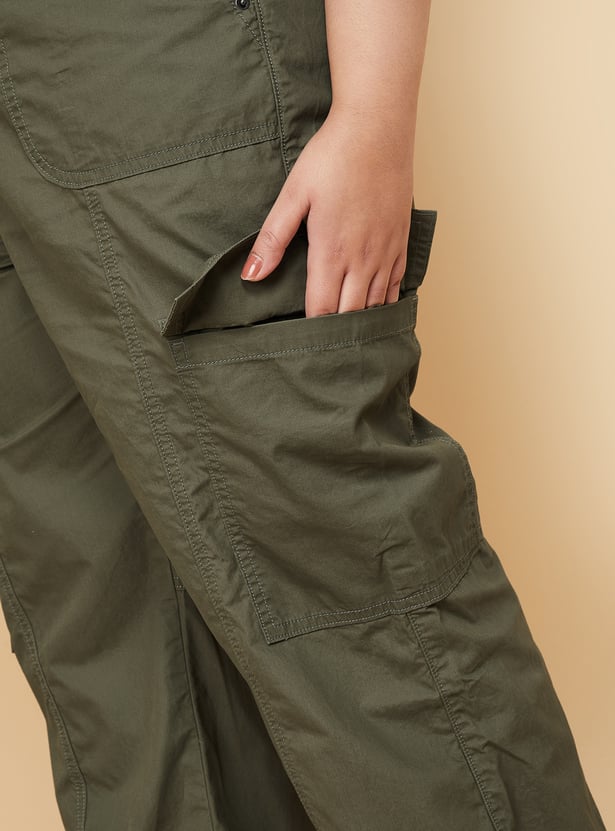 Women Solid Cargo Trousers