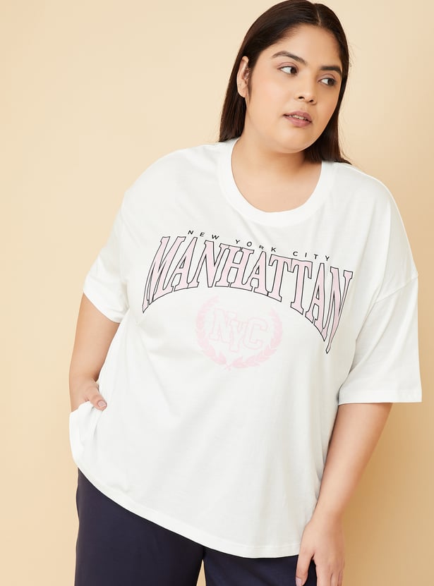 Women Printed Athleisure Oversized T-shirt