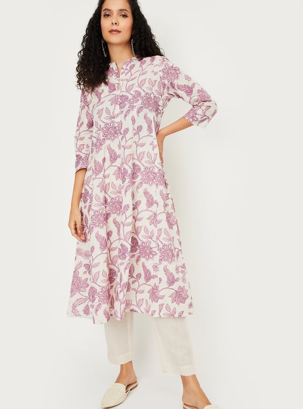 Women Embellished Floral Print A-Line Kurta Set