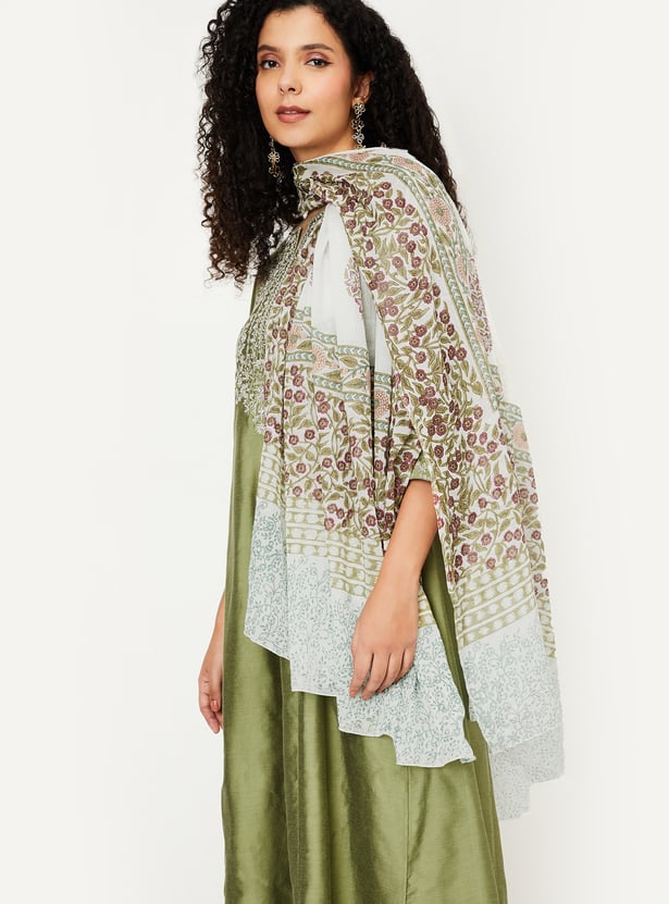 Women Ethnic Thread Embroidered A-Line Kurta Set