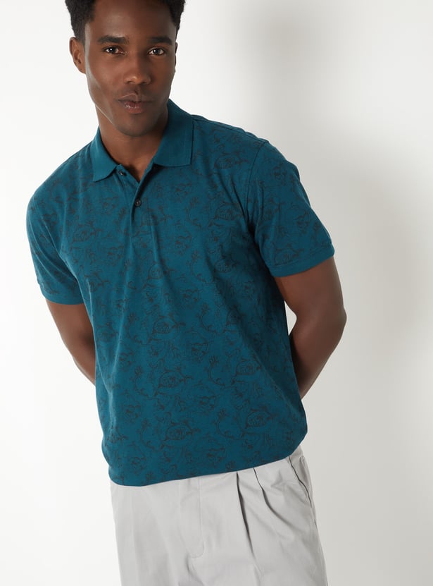 Men Printed Polo T-shirt