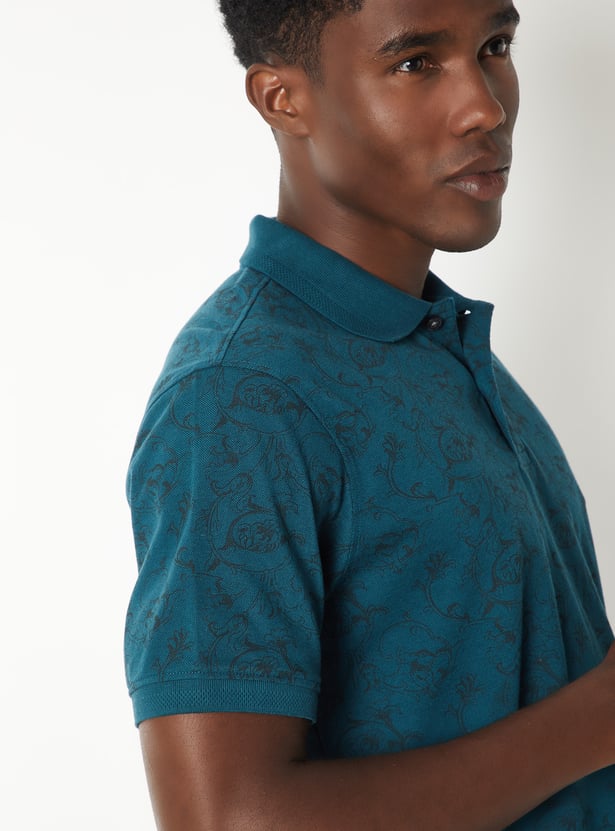 Men Printed Polo T-shirt
