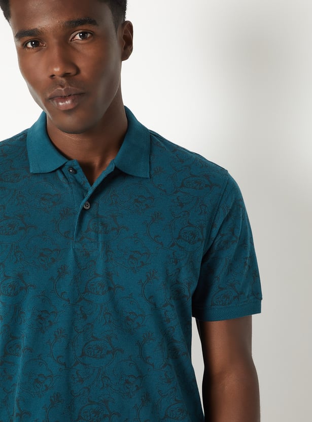 Men Printed Polo T-shirt