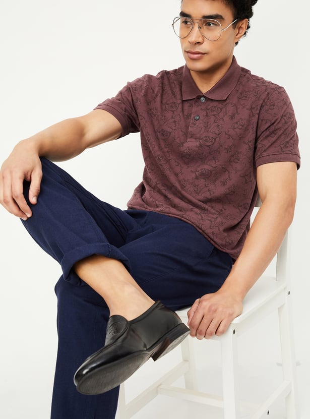 Men Printed Polo T-shirt