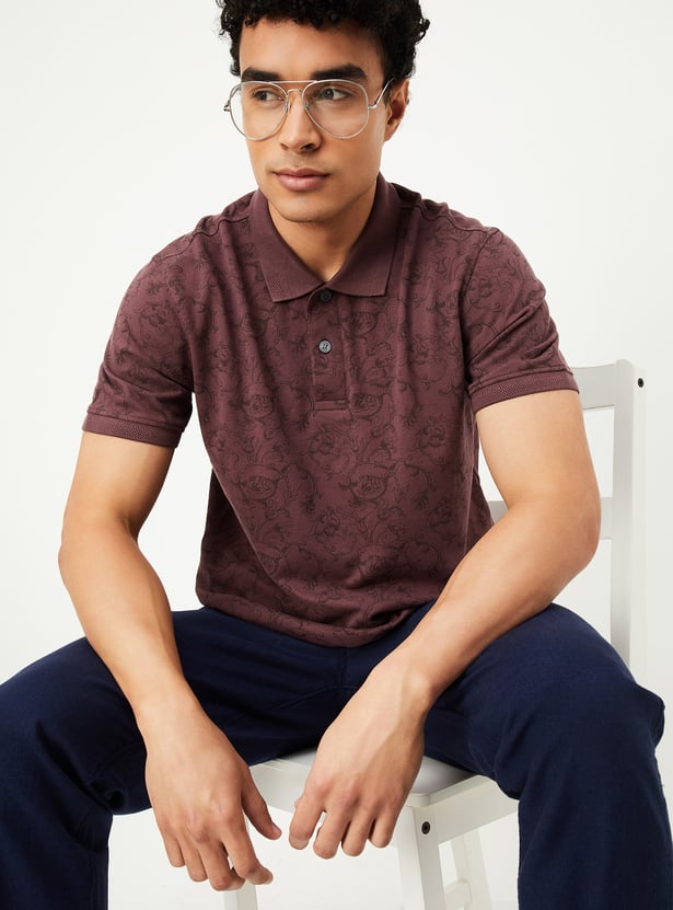 Men Printed Polo T-shirt