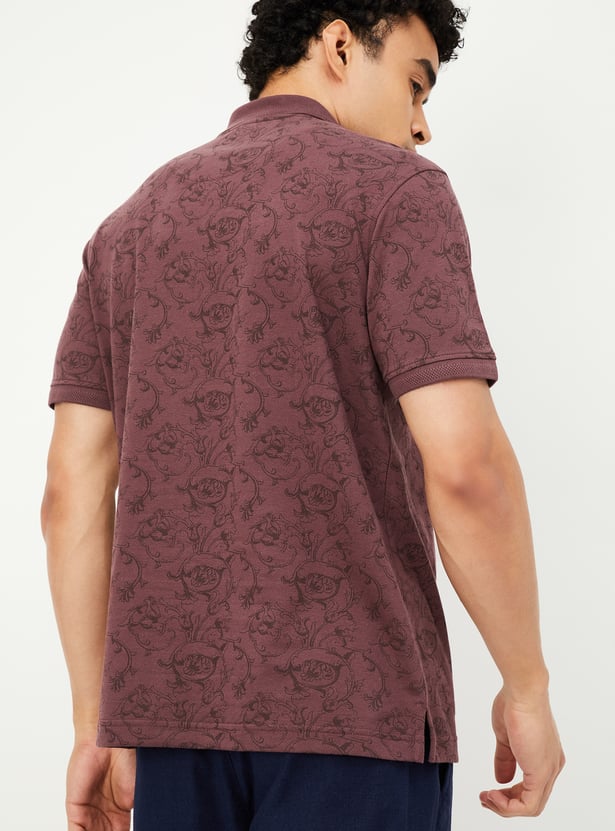 Men Printed Polo T-shirt