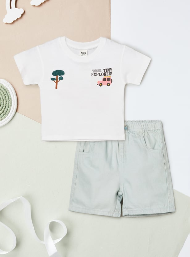 Boys Printed Shorts Set