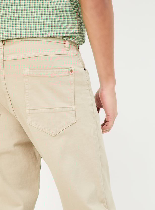 Men Carrot Fit Solid Jeans