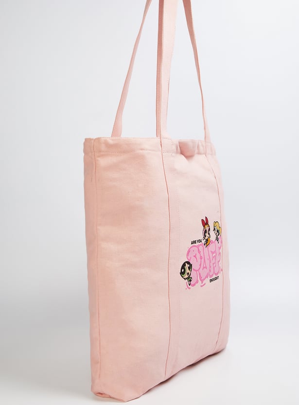 Women Power Puff Printed Shopper Bag