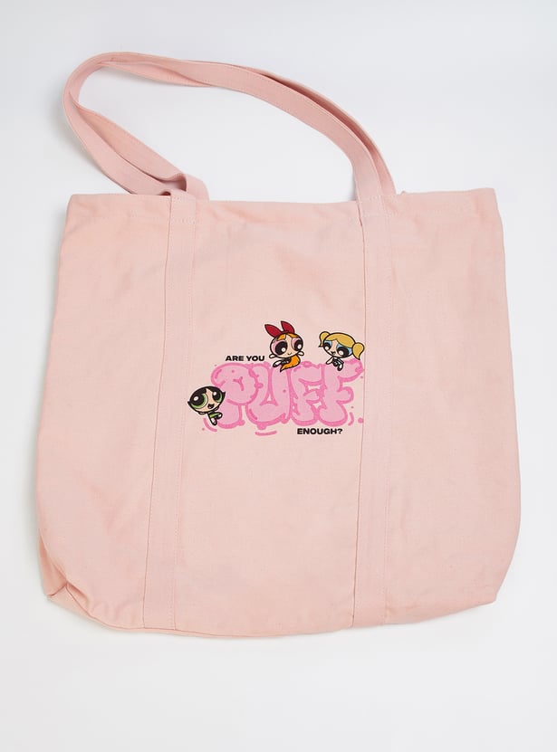 Women Power Puff Printed Shopper Bag