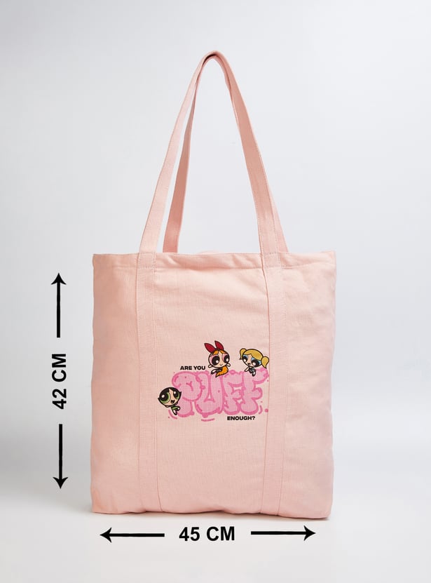Women Power Puff Printed Shopper Bag