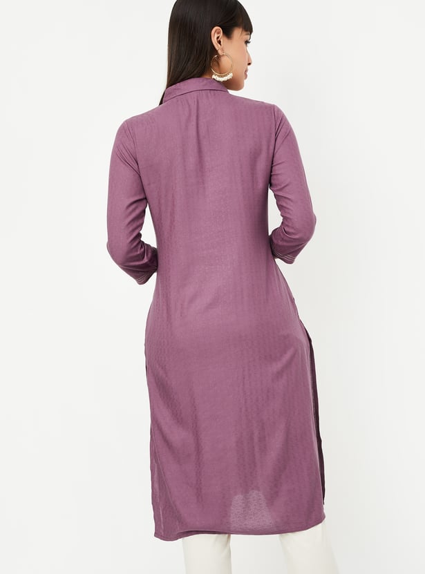 Women Embroidered Straight Kurta