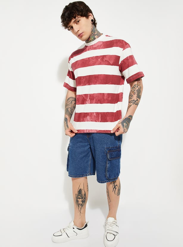 URB_N Men Striped Oversized T-shirt