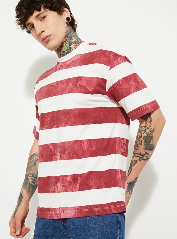 URB_N Men Striped Oversized T-shirt