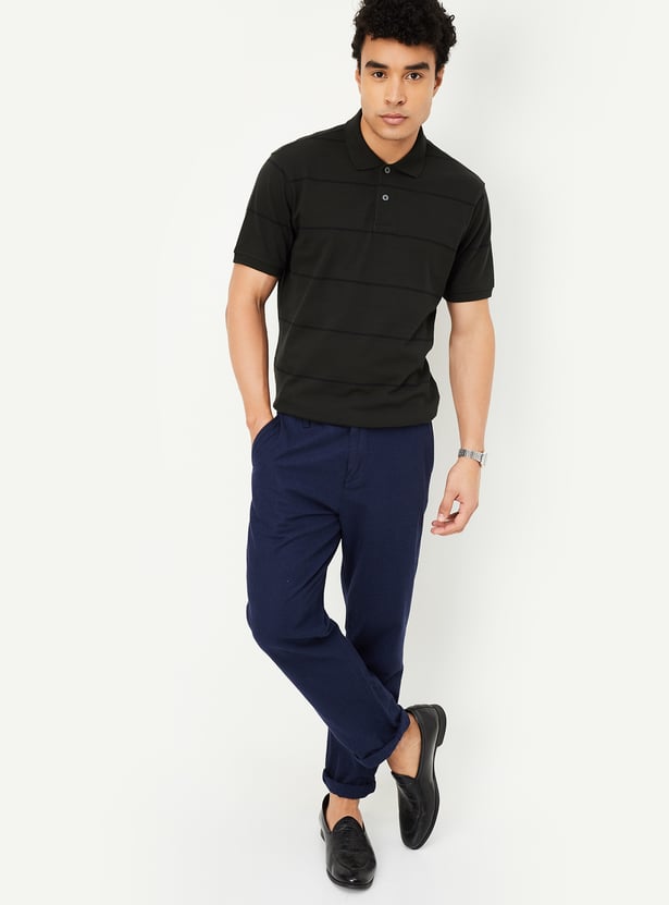 Men Striped Polo T-shirt