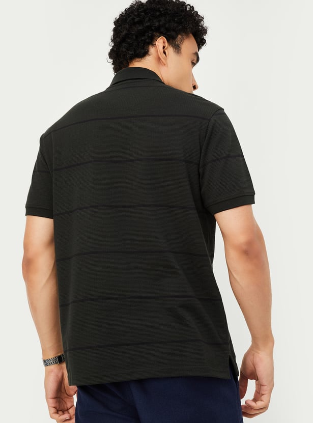 Men Striped Polo T-shirt
