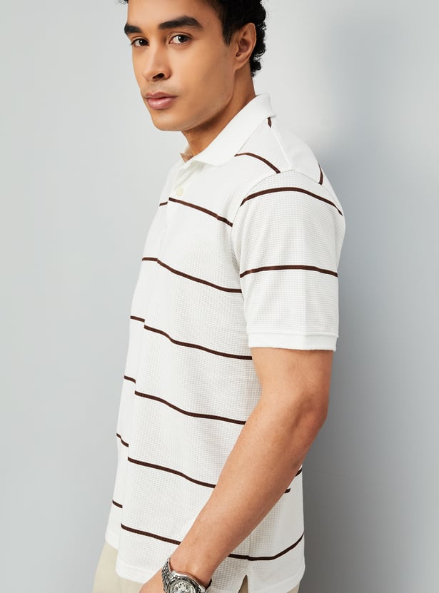 Men Striped Polo T-shirt