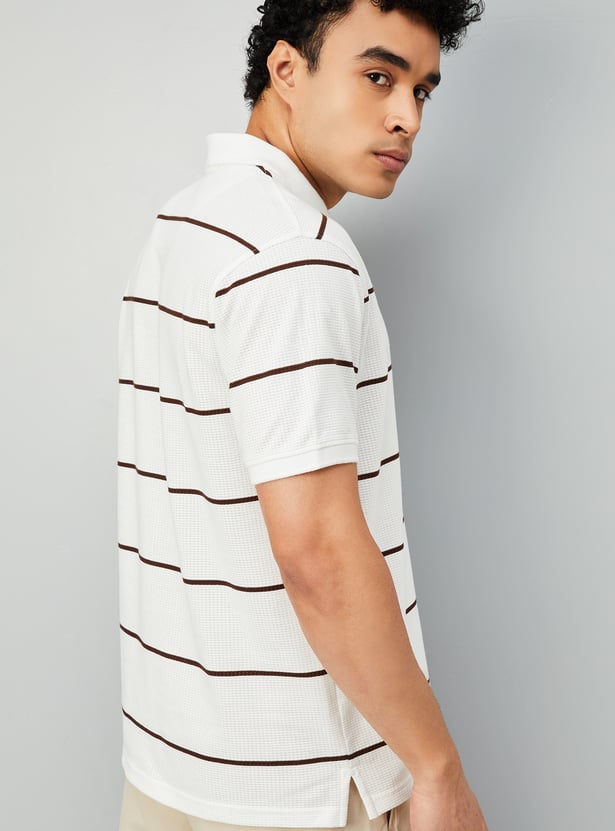 Men Striped Polo T-shirt