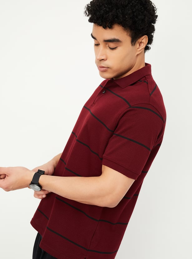 Men Striped Polo T-shirt