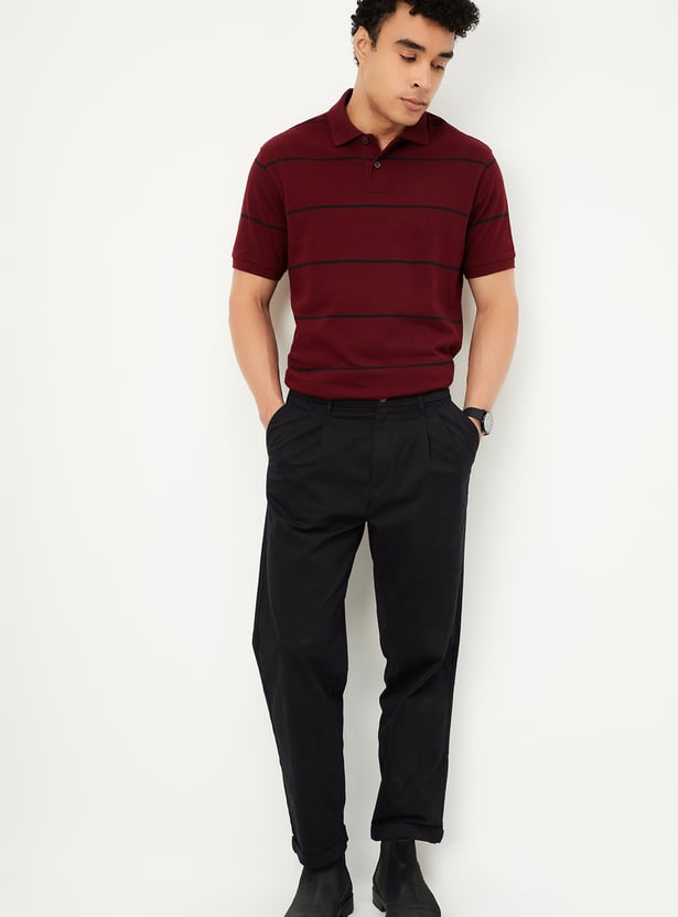 Men Striped Polo T-shirt