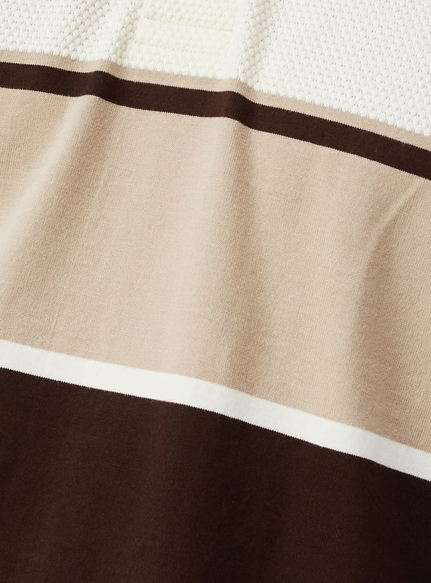 Men Colourblock Regular Fit Polo T-shirt