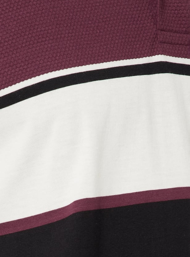 Men Colourblock Regular Fit Polo T-shirt