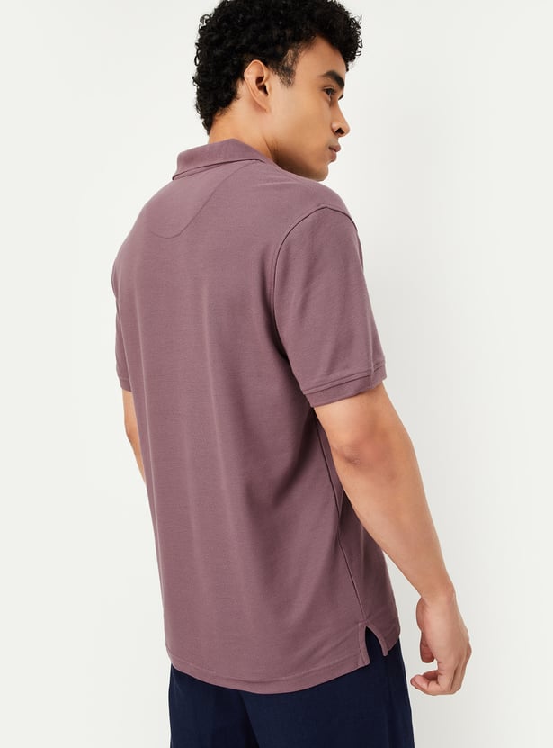 Men Textured Polo T-shirt